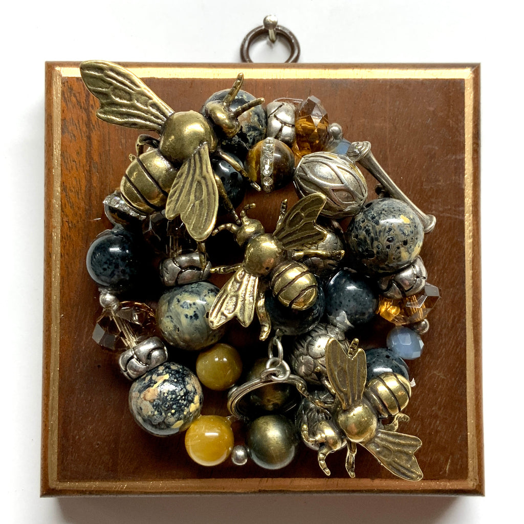 Wooden Frame with Bees on Necklace (4