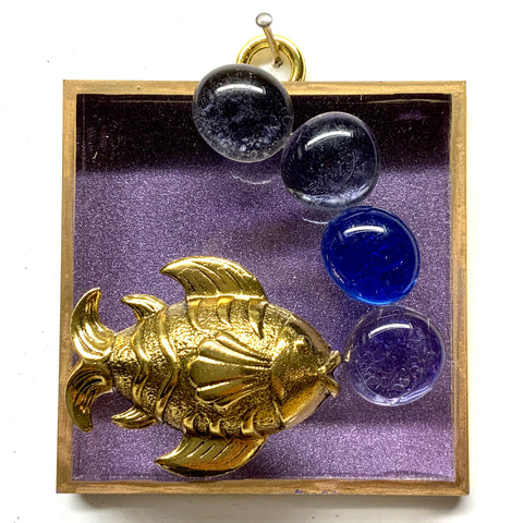 Acrylic Frame with Fish and Glass Beads / Slight Imperfections (3
