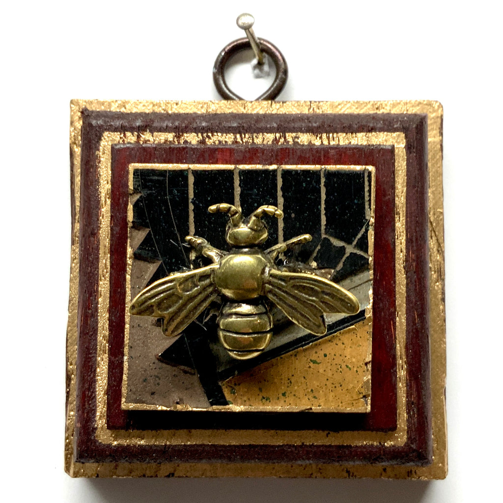 Red Waxed Frame with Bee on Coromandel (2.75