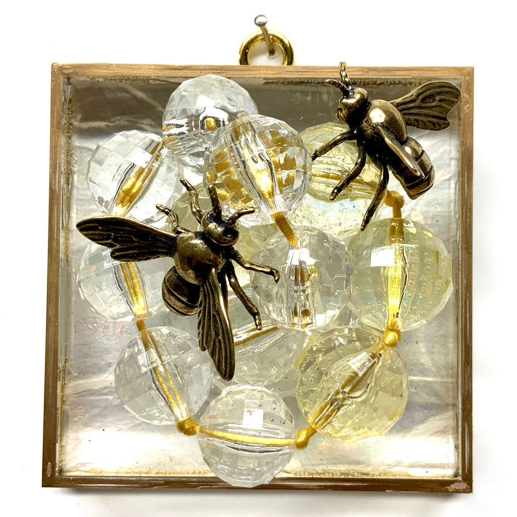 Acrylic Frame with Bees on Necklace / Slight Imperfections (4