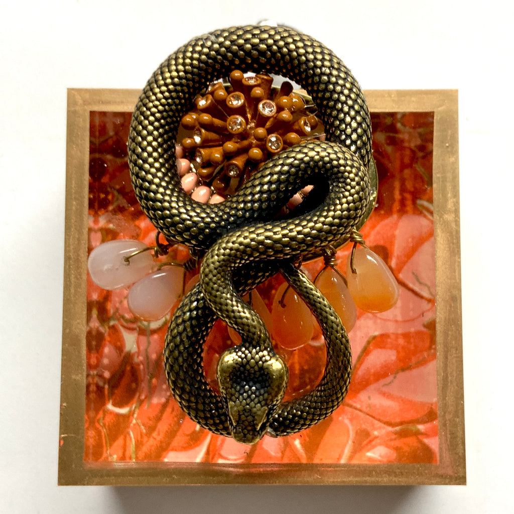 Acrylic Frame with Snake on Brooch / Slight Imperfections (2