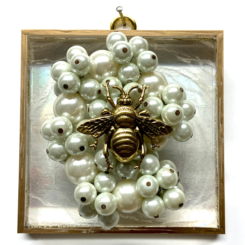 Acrylic Frame with Grande Bee on Pearls / Slight Imperfections (4