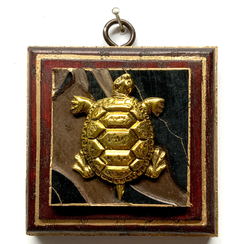 Red Waxed Frame with Turtle on Coromandel (3.25