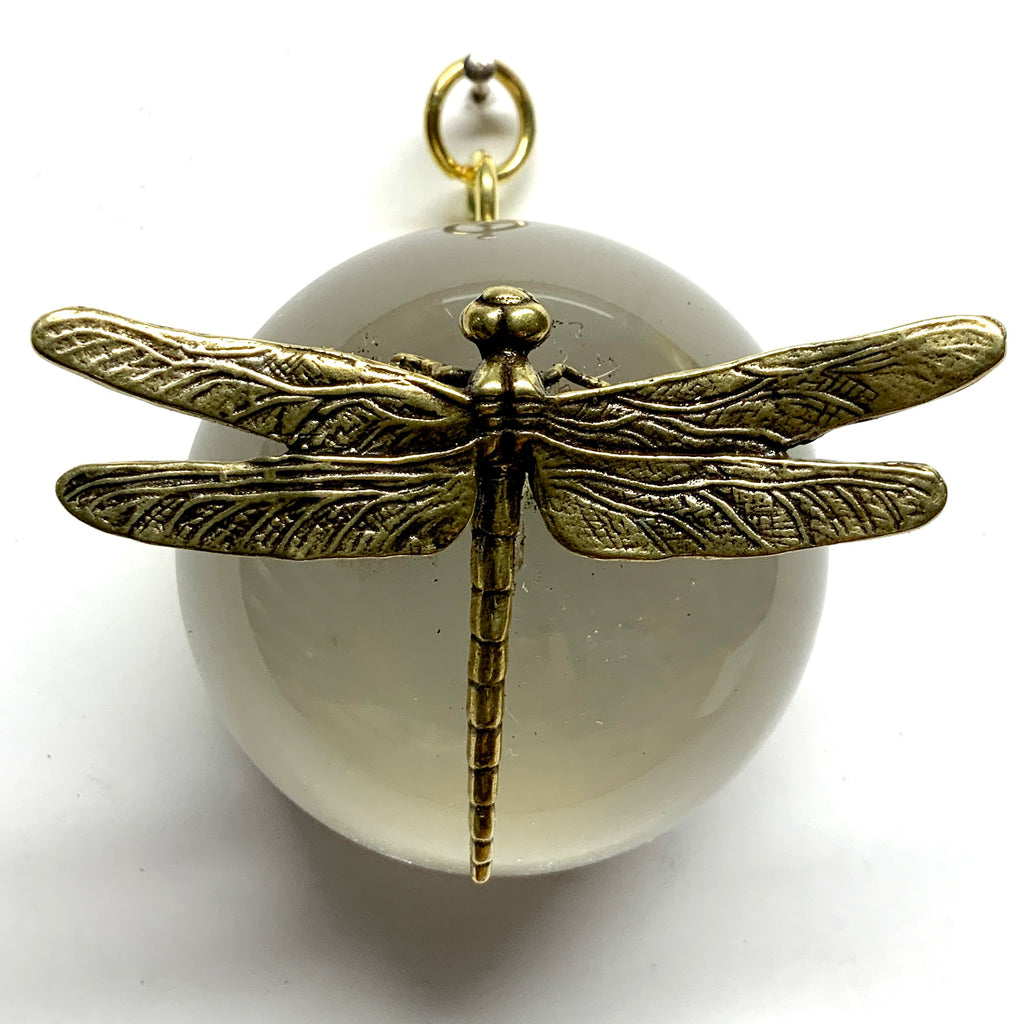 Clear Acrylic Orb Frame with Dragonfly / Slight Imperfections (2.5
