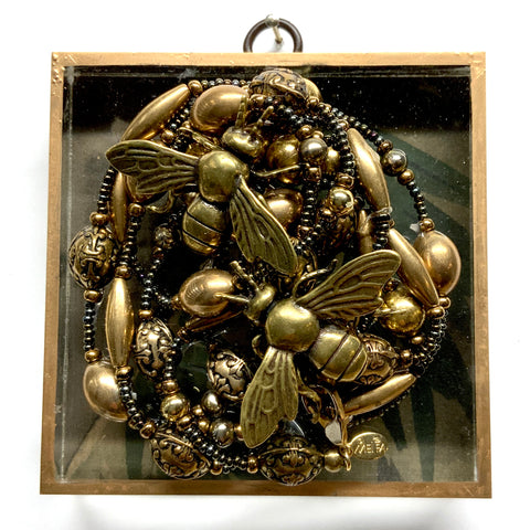 Acrylic Frame with Bees on Necklace / Slight Imperfections (4