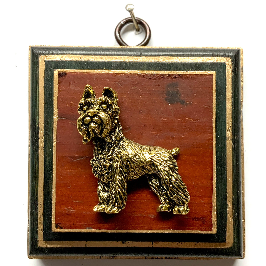 Black Waxed Frame with Schnauzer on Coromandel (3.25