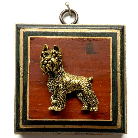Black Waxed Frame with Schnauzer on Coromandel (3.25