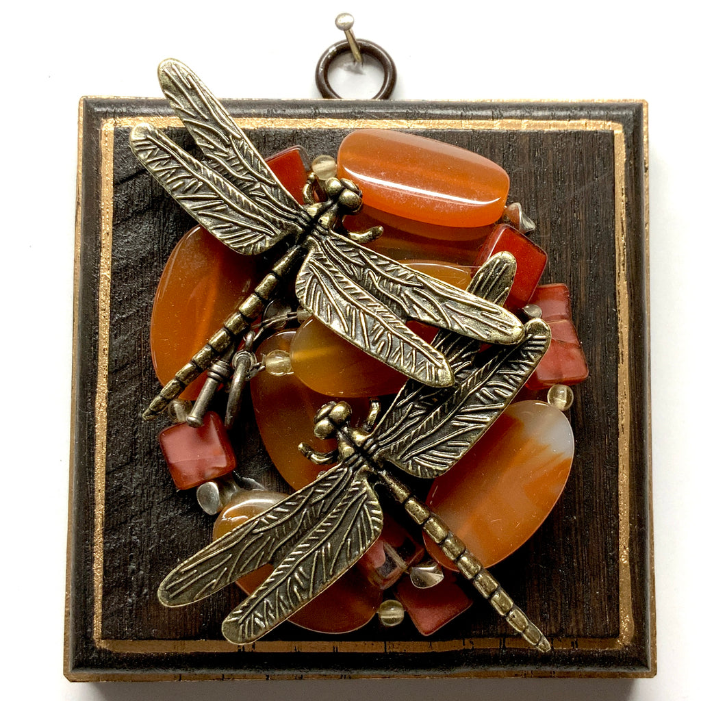Wooden Frame with Dragonflies on Necklace (4