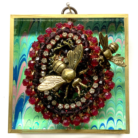 Acrylic Frame with Bees on Necklace / Slight Imperfections (4