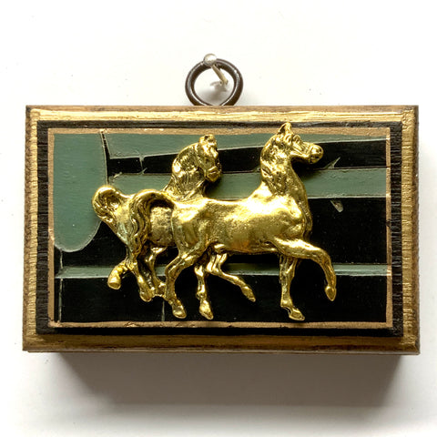 Bourbon Barrel Frame with Horses on Coromandel (3.75