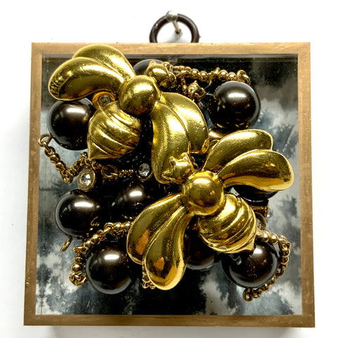 Acrylic Frame with Deco Bees on Necklace / Slight Imperfections (2