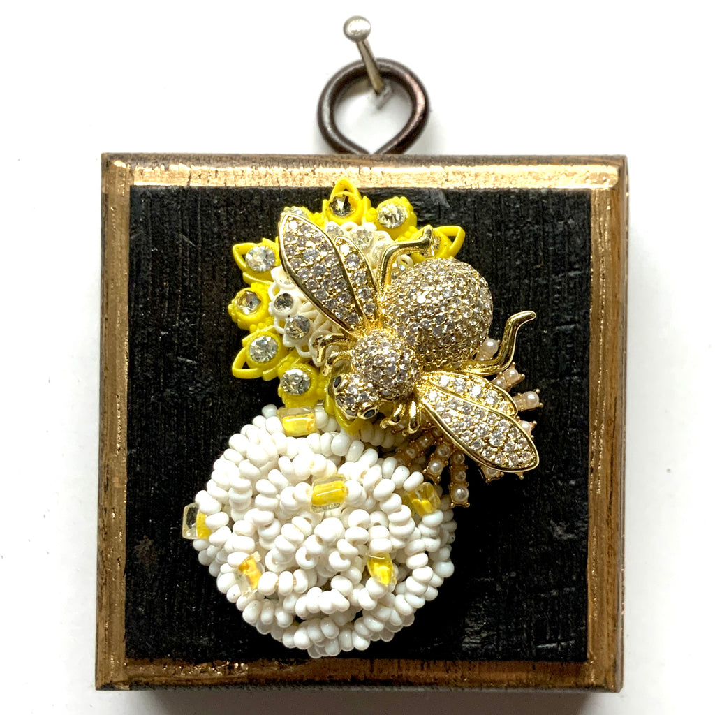 Bourbon Barrel Frame with Sparkle Bee on Brooch (2.5