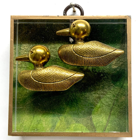 Acrylic Frame with Ducks on Marbled Paper / Slight Imperfections (3