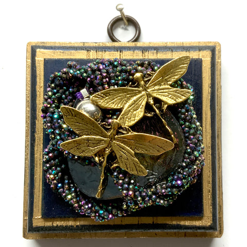 Painted Frame with Dragonflies on Necklace (3.25