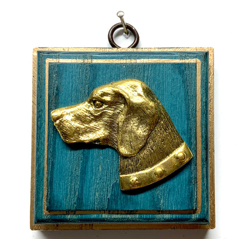 Blue Waxed Frame with Stately Dog (3.25