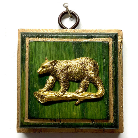 Green Waxed Frame with Bear (2.75