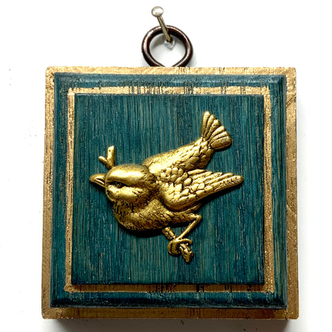 Blue Waxed Frame with Songbird (2.75