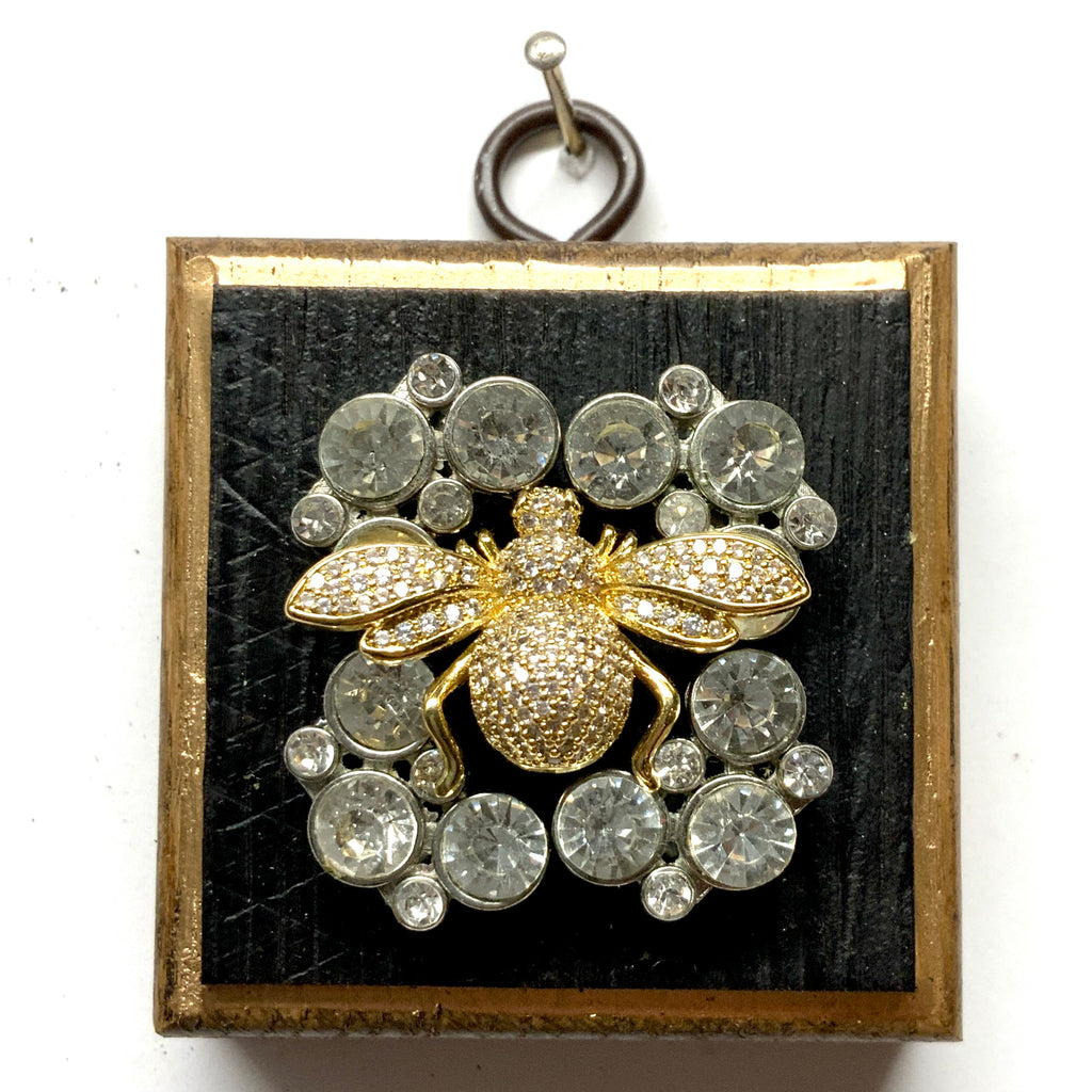 Bourbon Barrel Frame with Sparkle Bee on Brooch (2.5