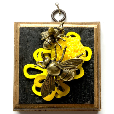 Bourbon Barrel Frame with Bees on Earring (3.25
