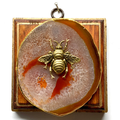 Orange Waxed Frame with Grande Bee on Agate (4