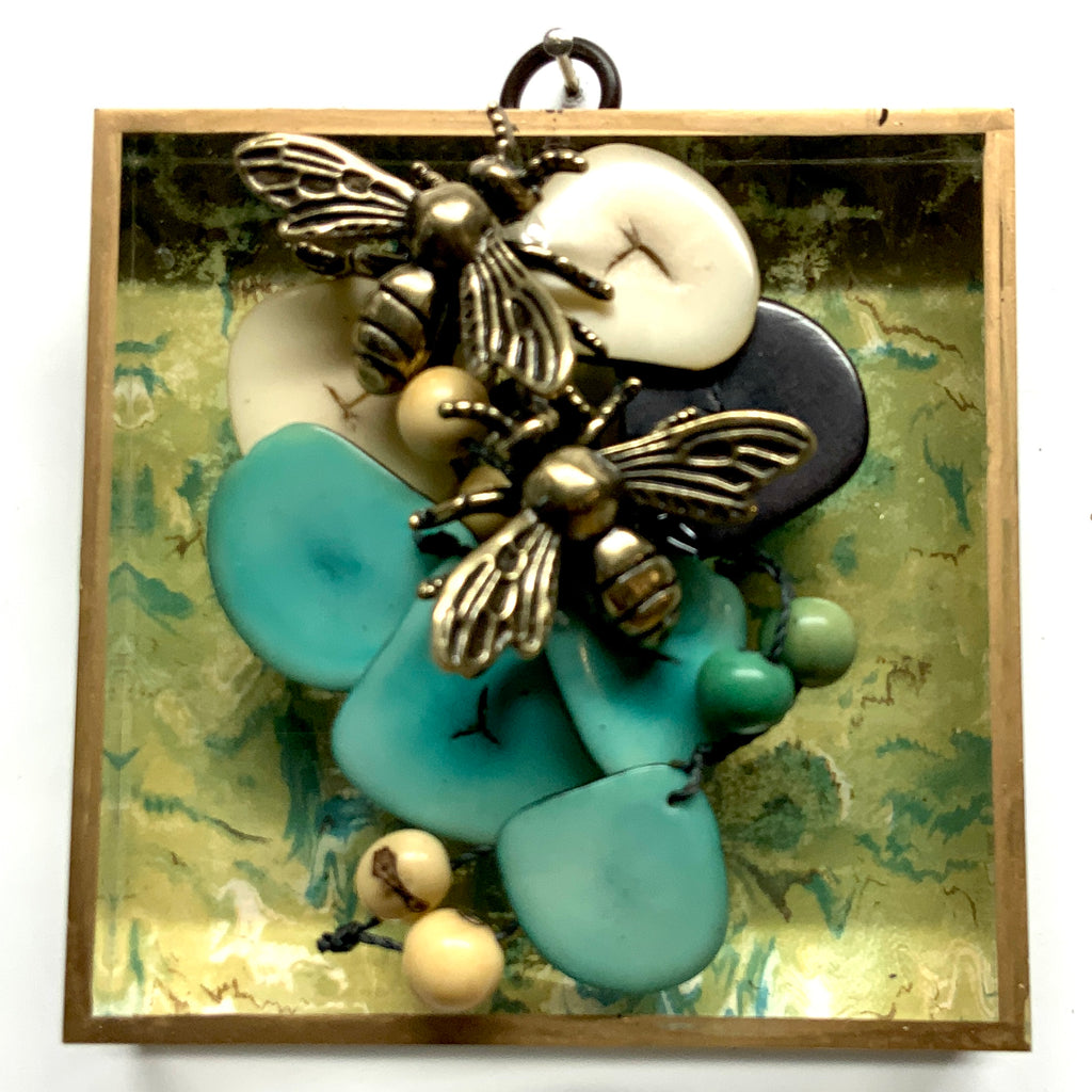 Acrylic Frame with Bees on Necklace / Slight Imperfections (4