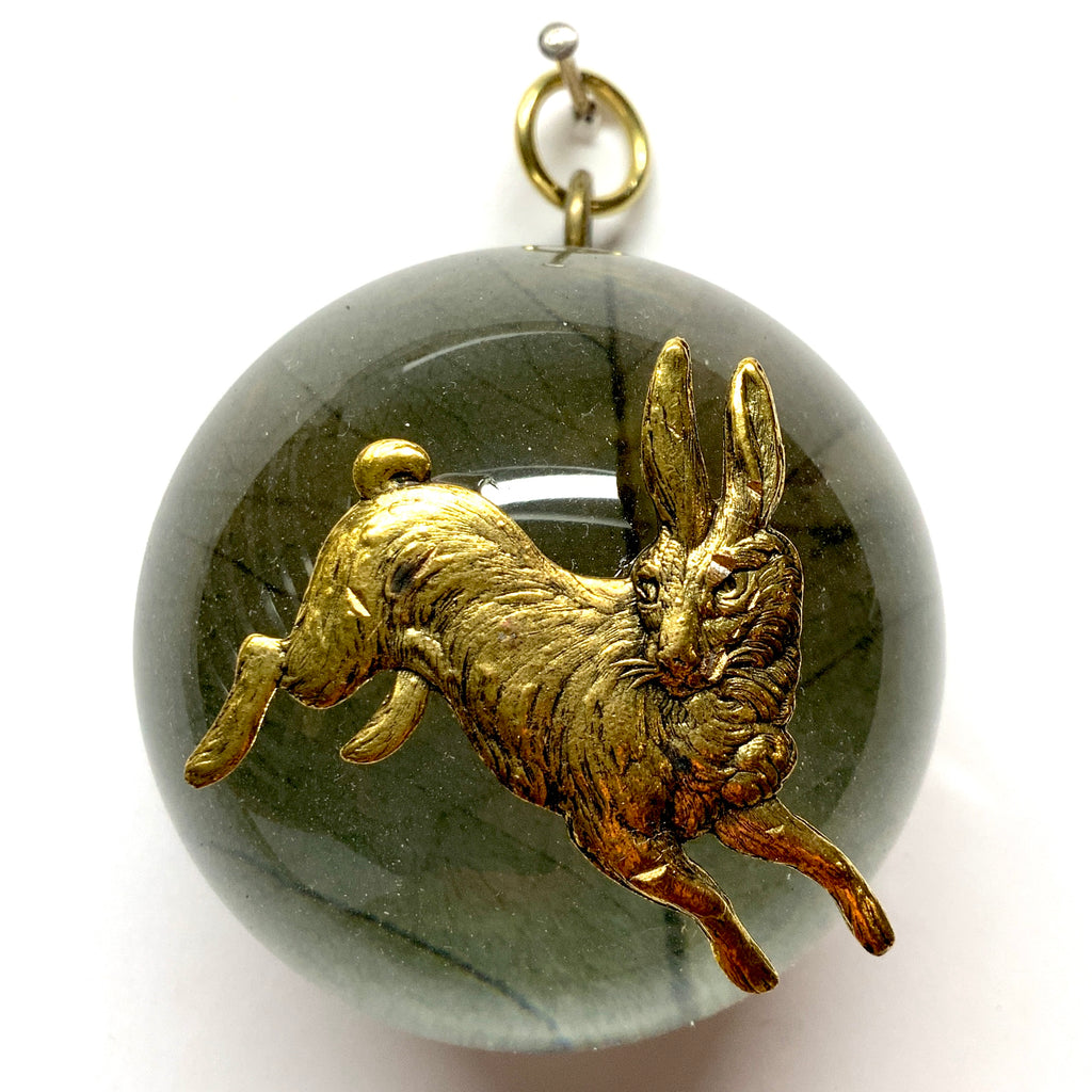 Acrylic Dome Frame with Hare on Mulberry Paper / Slight Imperfections (2.5