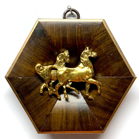 Burled Frame with Horses (4.25