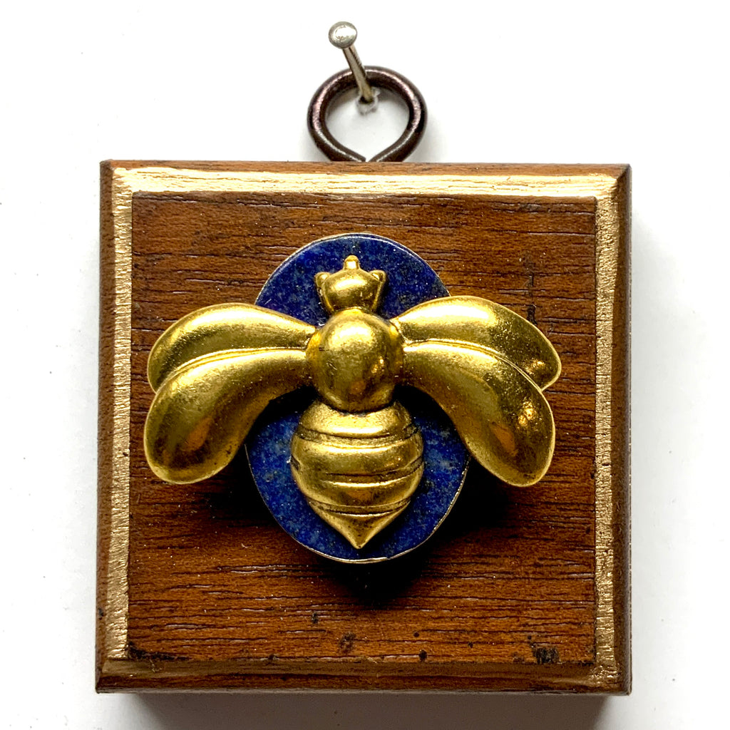 Wooden Frame with Deco Bee on Lapis (2.5