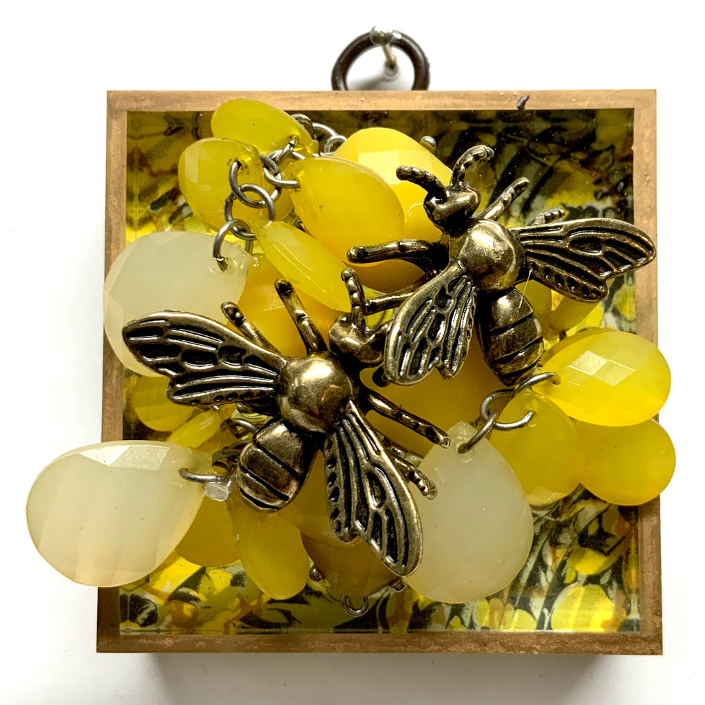 Acrylic Frame with Bees on Necklace / Slight Imperfections (3