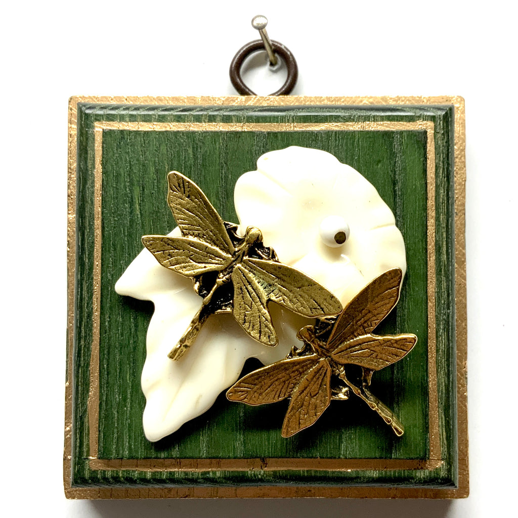 Green Waxed Frame with Dragonflies (3.25