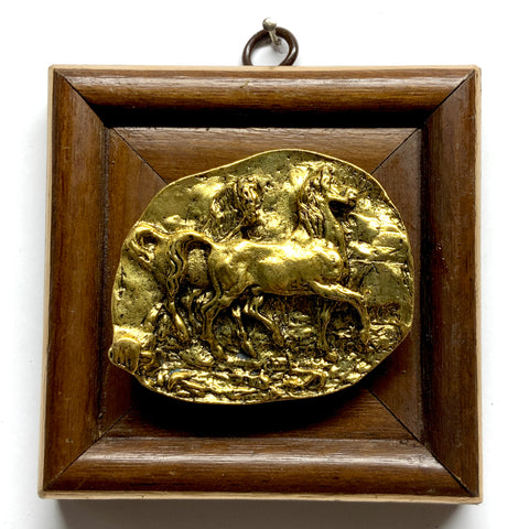 Wooden Frame with Horses (4