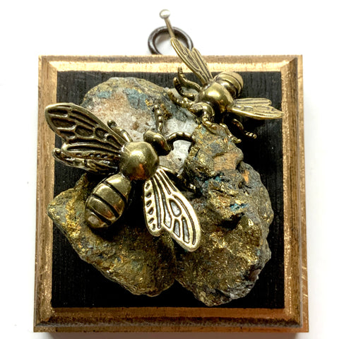 Bourbon Barrel Frame with Bees on Stone (3.25