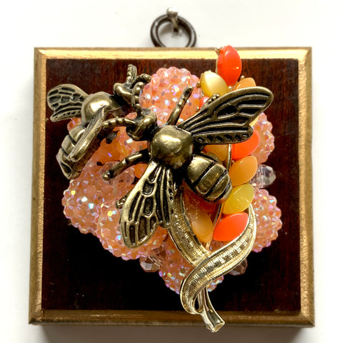 Wooden Frame with Bees on Necklace (3.25