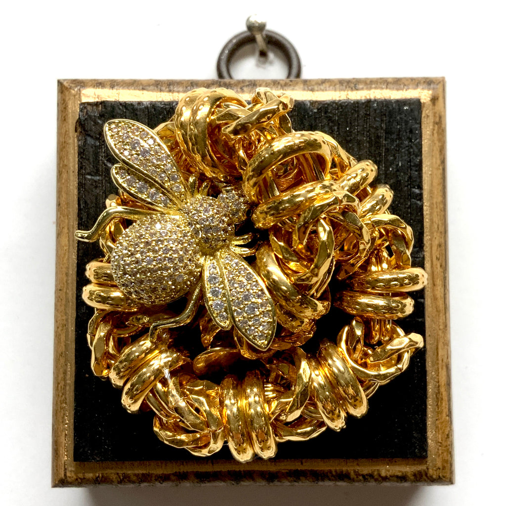 Bourbon Barrel Frame with Sparkle Bee on Necklace (2.5