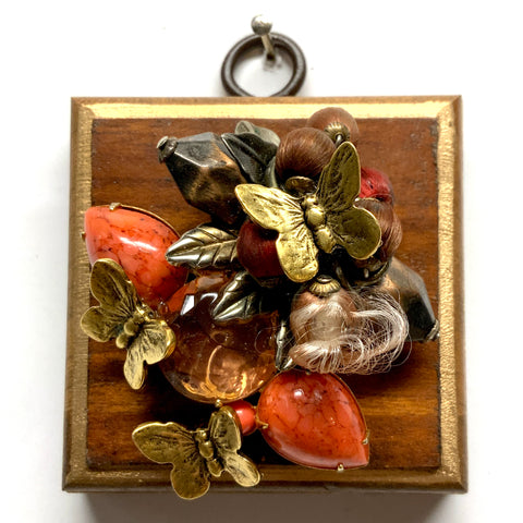 Wooden Frame with Butterflies on Beads (2.5