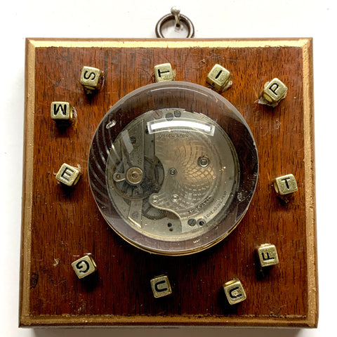 Wooden Frame with Acrylic Orb on Watch Movement (4