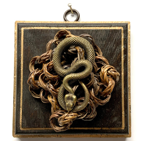 Wooden Frame with Snake on Necklace  (4