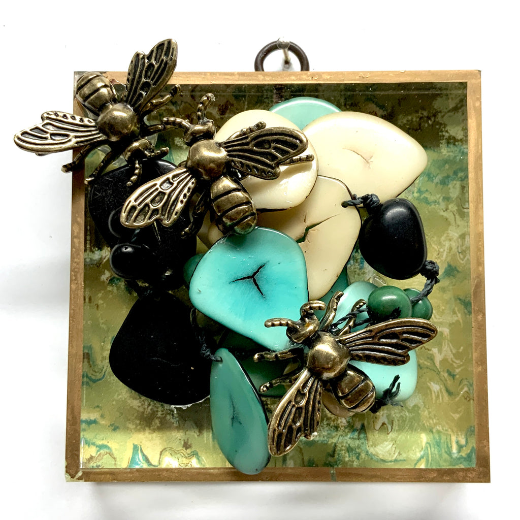 Acrylic Frame with Bees on Necklace / Slight Imperfections (4