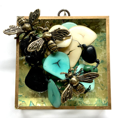 Acrylic Frame with Bees on Necklace / Slight Imperfections (4