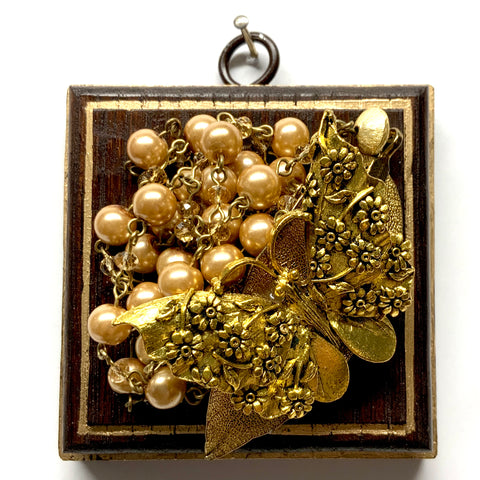 Wooden Frame with Butterfly on Necklace (3.25