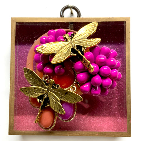 Acrylic Frame with Dragonflies on Brooch / Slight Imperfections (3