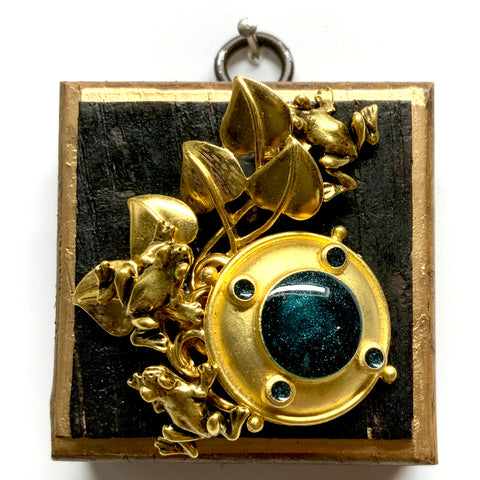 Bourbon Barrel Frame with Frogs on Brooch (2.5