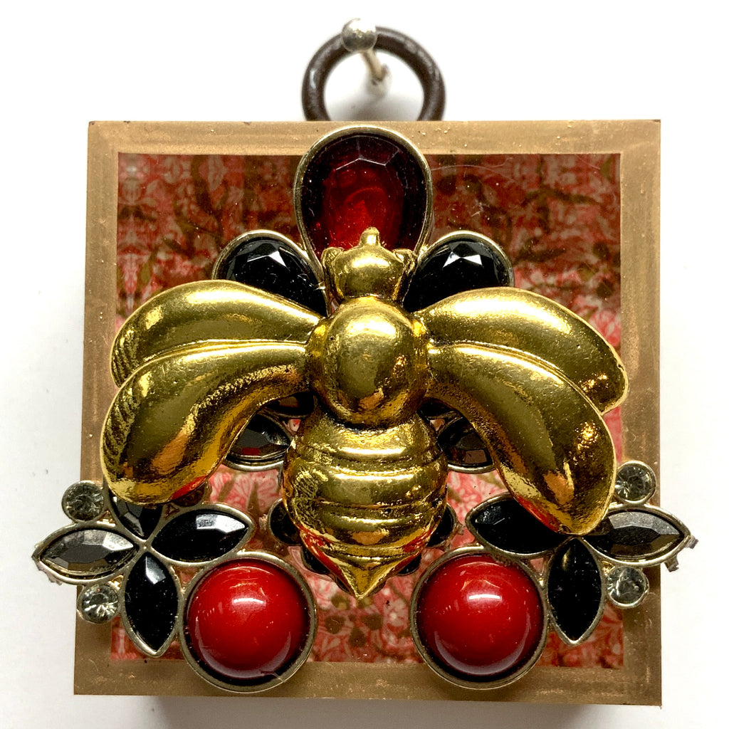 Acrylic Frame with Deco Bee on Brooch / Slight Imperfections (2