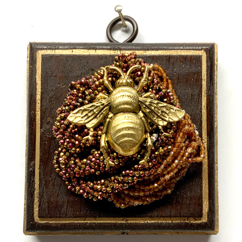 Wooden Frame with Grande Bee on Beads (3