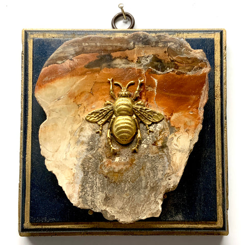 Painted Frame with Grande Bee on Petrified Wood (5