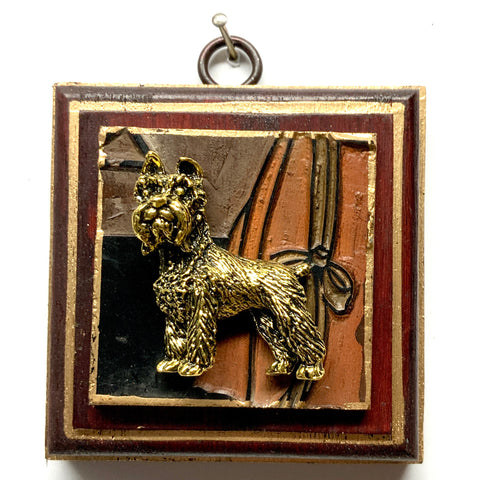 Red Waxed Frame with Schnauzer on Coromandel (3.25