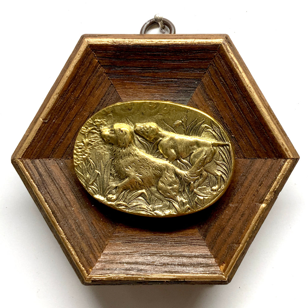 Wooden Frame with Sporting Dogs (4.25