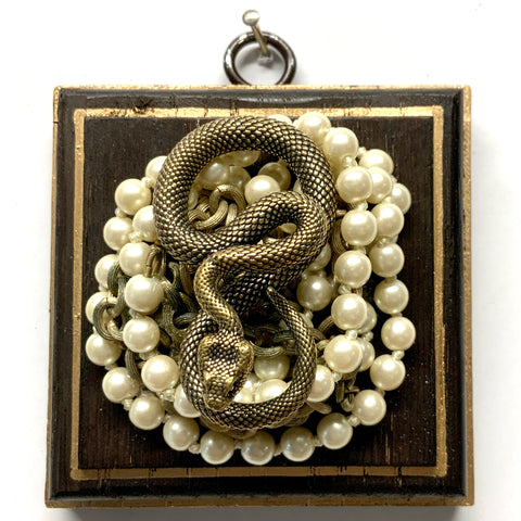 Wooden Frame with Snake on Pearls (3.25