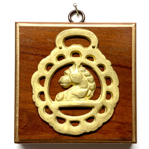 Wooden Frame with Horse Brass (4