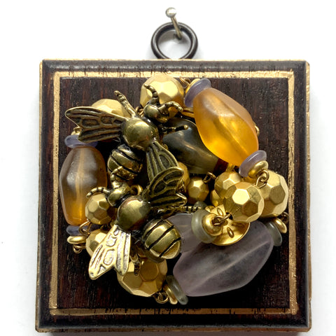 Wooden Frame with Bees on Necklace (3.25